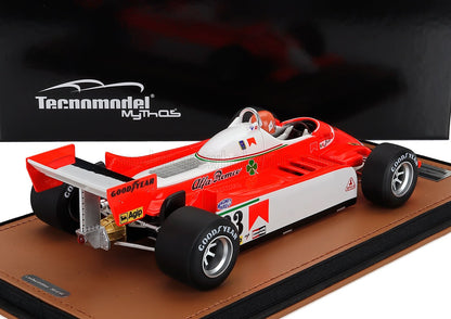 ALFA ROMEO - F1 179 N 23 MONACO GP (with pilot figure) 1980 BRUNO GIACOMELLI - WHITE RED Scale model car on Vroomi