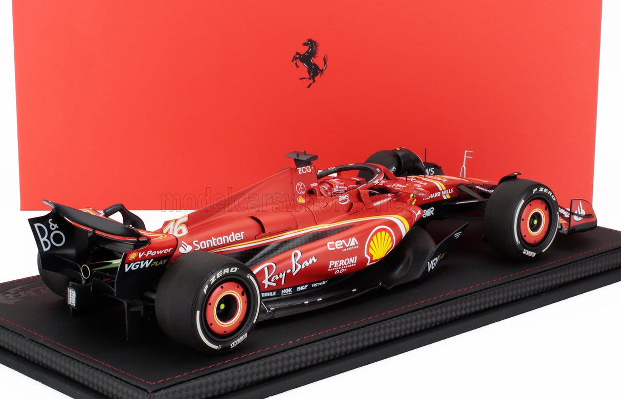 FERRARI | F1 SF-24 TEAM SCUDERIA FERRARI N 16 2. AUSTRALIEN GP 2024 CHARLES LECLERC - CON VETRINA - MIT SCHAUKASTEN | SCHWARZ