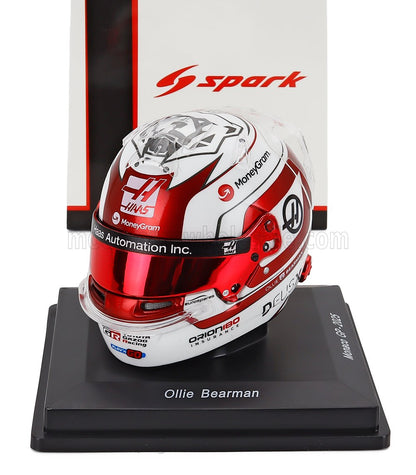 BELL HELMET - CASCO HELMET F1 OLIVER BEARMAN TEAM MONEYGRAM HAAS N 87 MONACO GP 2025 - WHITE RED