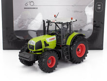 1:32 scale Claas Atles 936 RZ tractor model in green and black with red wheels, available at Vroomi