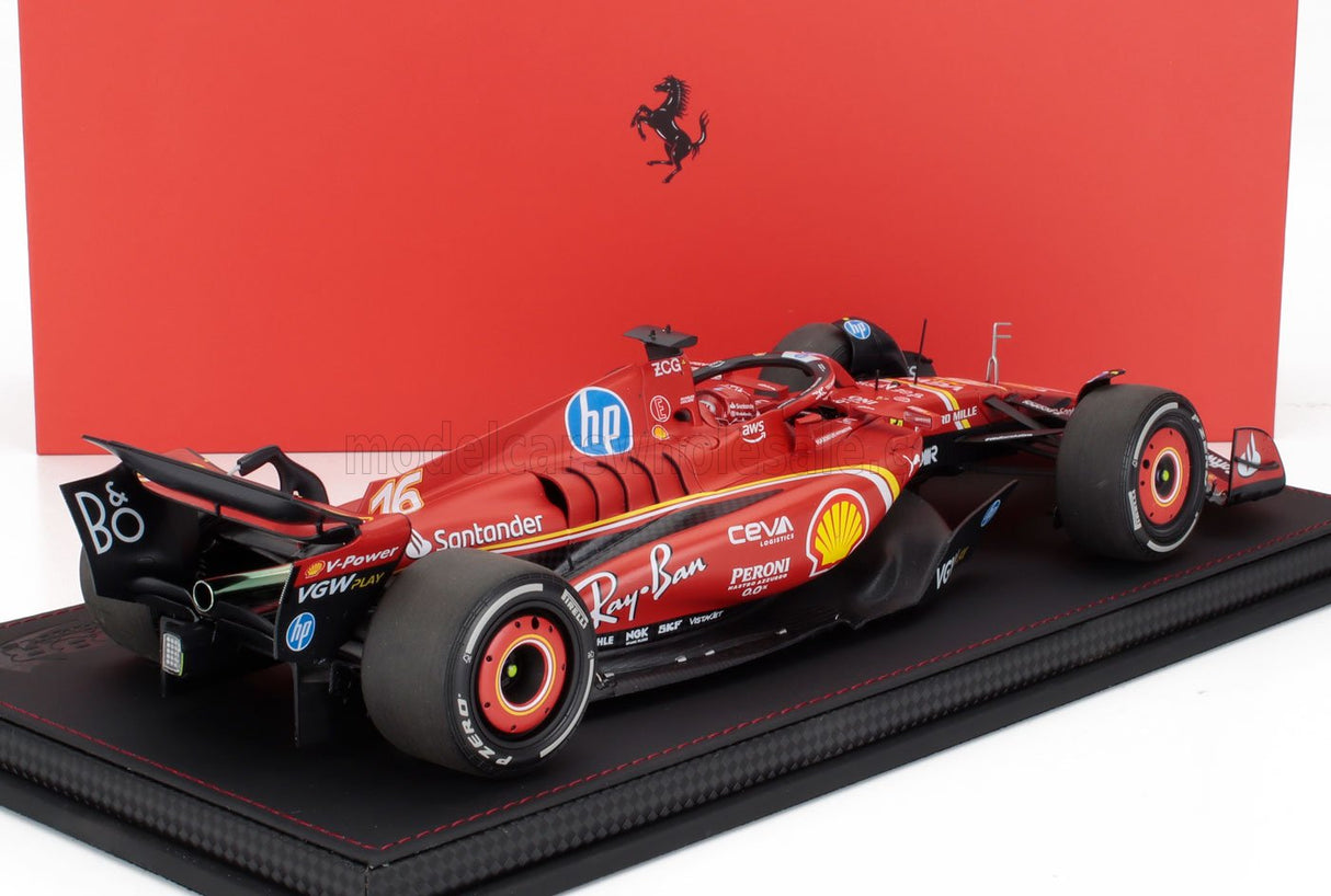 FERRARI | F1 SF-24 TEAM SCUDERIA FERRARI N 16 SIEGER MONACO GP 2024 CHARLES LECLERC - CON VETRINA - MIT SHOWCASE