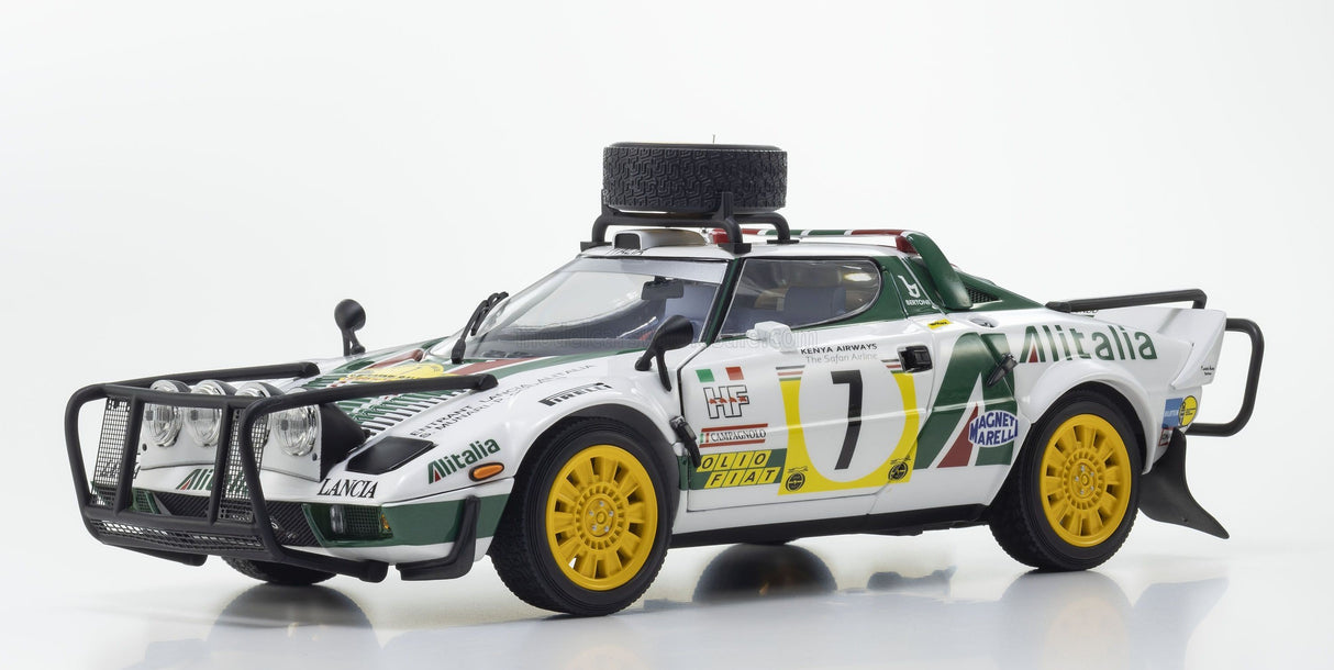LANCIA | LANCIA - STRATOS HF ALITALIA (night version) N 7 3rd RALLY SAFARI 1977 SANDRO MUNARI - PIERO SODANO - WHITE GREEN RED