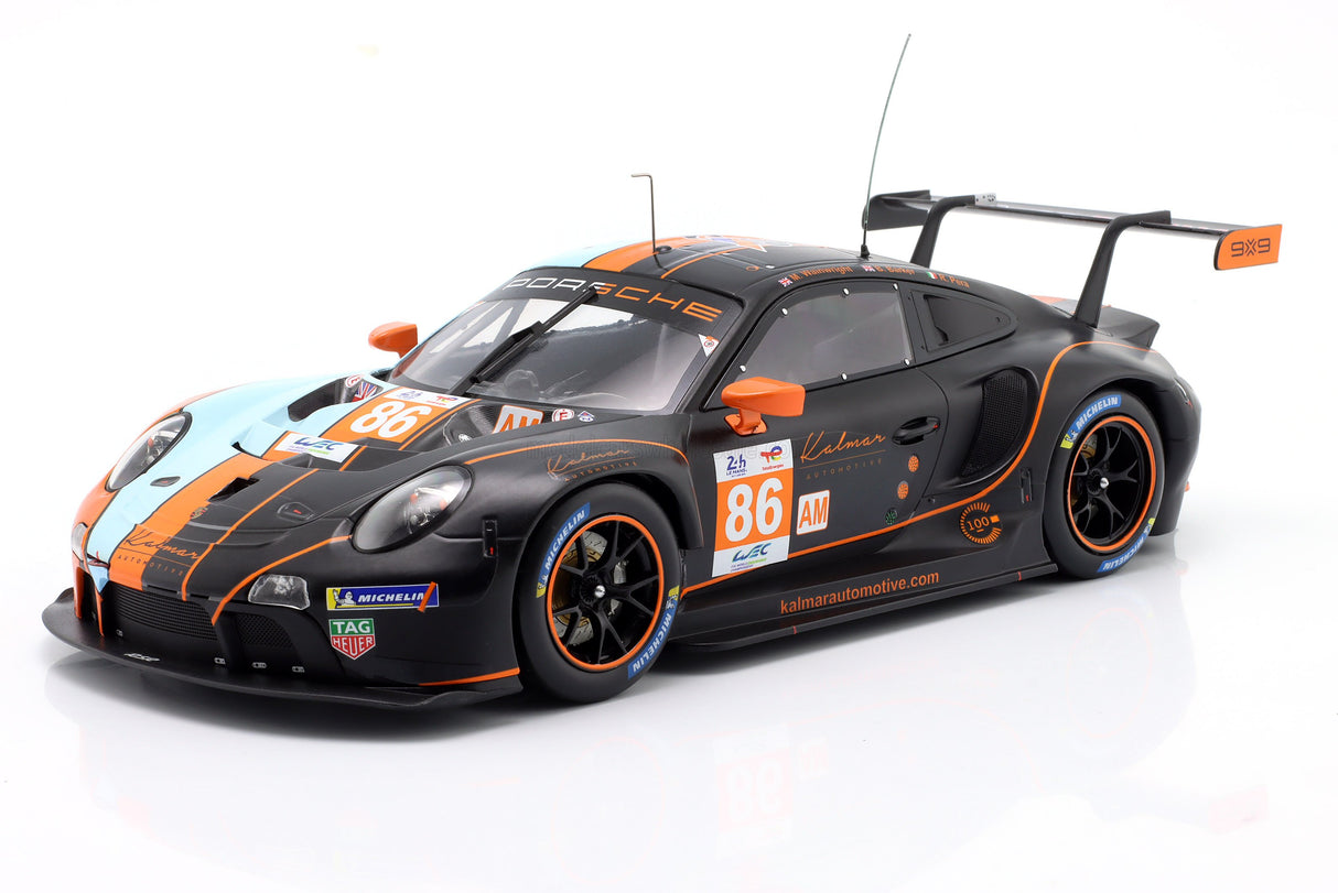 PORSCHE | 911 991-2 RSR-19 4.2L TEAM GR RACING GULF N 86 24h LE MANS 2023 BEN BARKER - RICCARDO PERA - MICHAEL WAINWRIGHT - ORANGE LIGHT BLUE BLACK