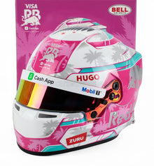 BELL HELMET - HELMET F1 LIAM LAWSON TEAM VISA CASH APP RACING BULLS N 30 MIAMI GP 2025 - PINK WHITE LIGHT BLUE