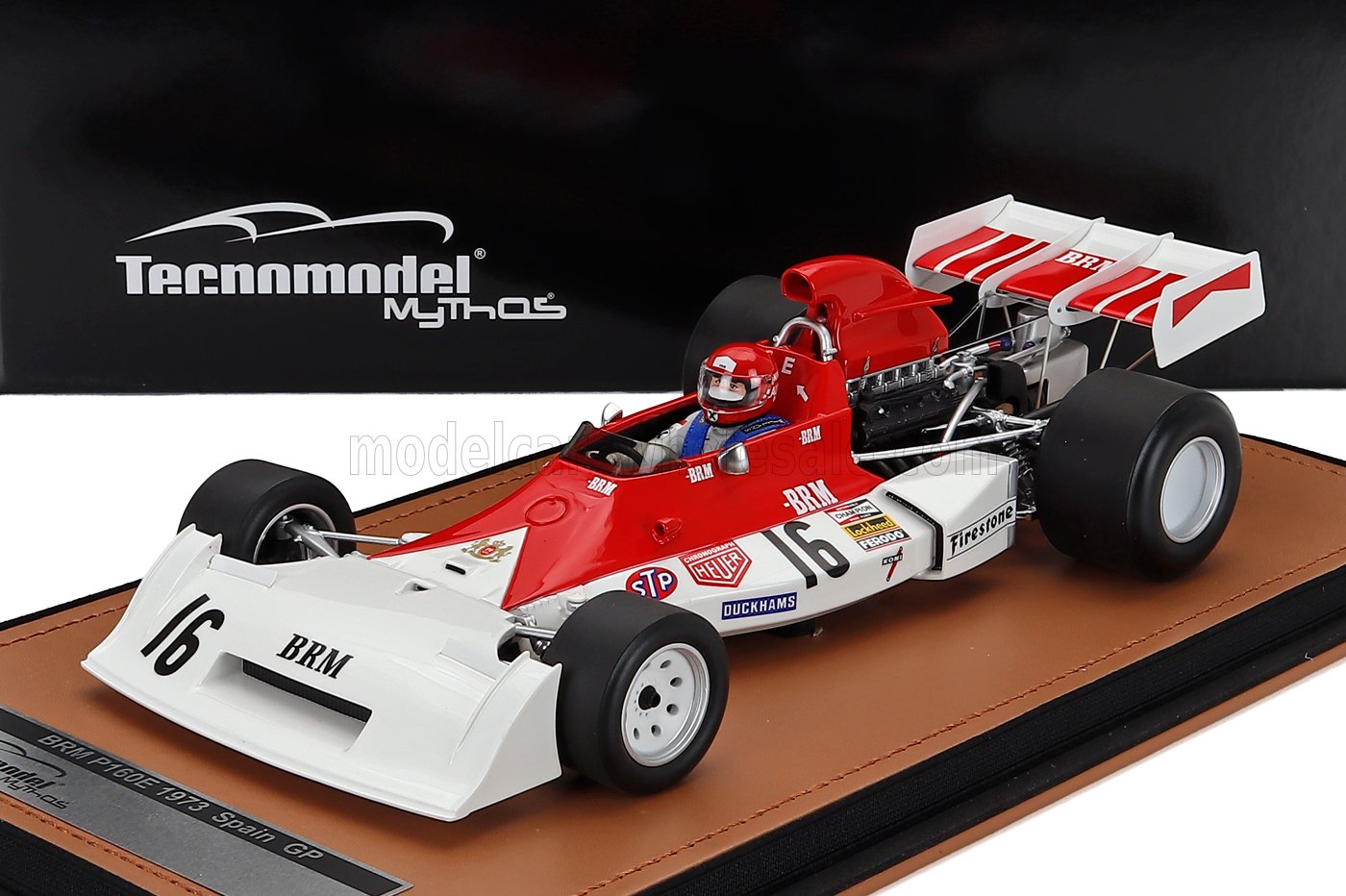 BRM - F1 P160E N 16 SPAIN GP (with pilot figure) 1973 NIKI LAUDA - WHITE RED Scale model car on Vroomi