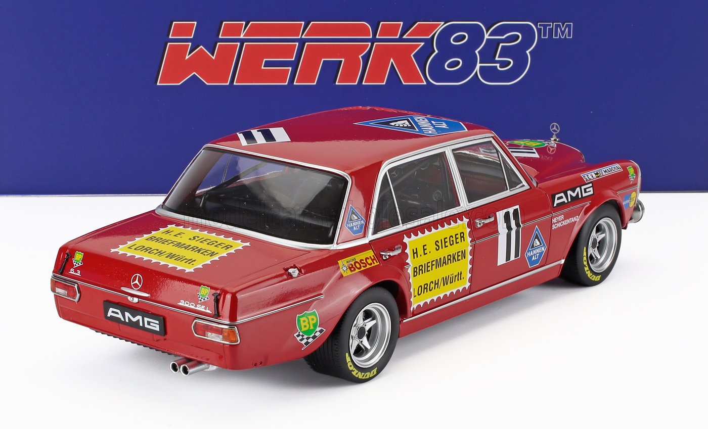 MERCEDES BENZ - 300 SEL 6.8 TEAM MERCEDES AMG N 11 24h PAUL RICARD 1971 HANS HEYER - CLEMENS SCHICKENTANZ - RED - Vroomi