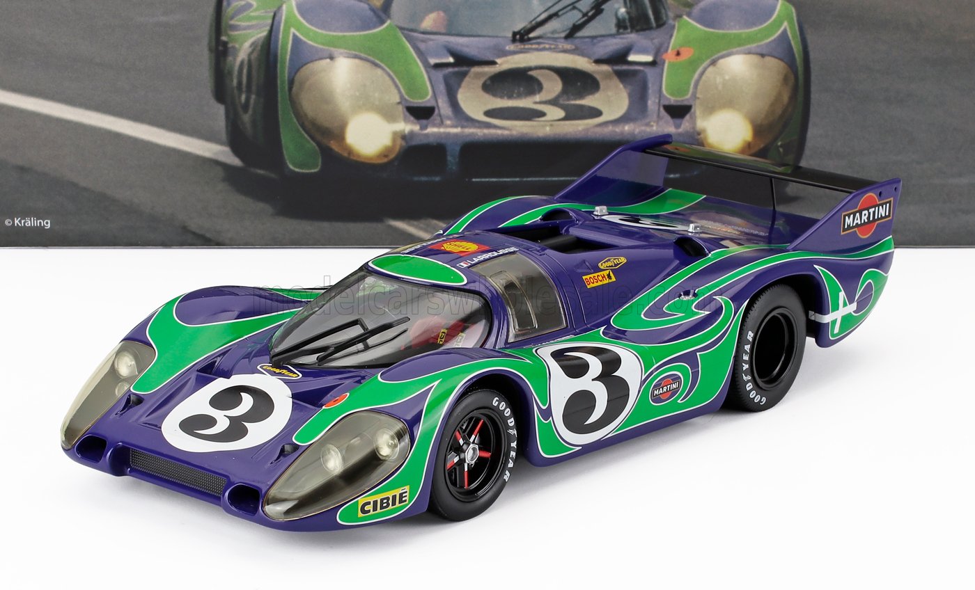 PORSCHE | 917LH 4,5 L TEAM MARTINI RACING INTERNATIONAL 3, 2.º puesto en las 24 Horas de Le Mans de 1970, GERARD LARROUSSE - WILLI KAUHSEN. Maqueta de coche en Vroomi