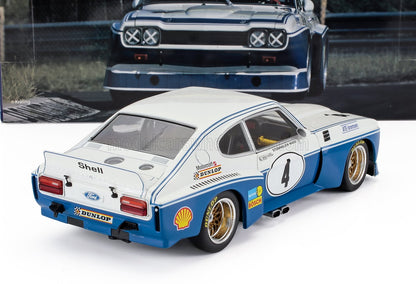 FORD ENGLAND  CAPRI RS 3100 N 4 ETCC ZANDVOORT 1974 JOCHEN MASS - ROLF STOMMELEN - AZUL Y BLANCO
