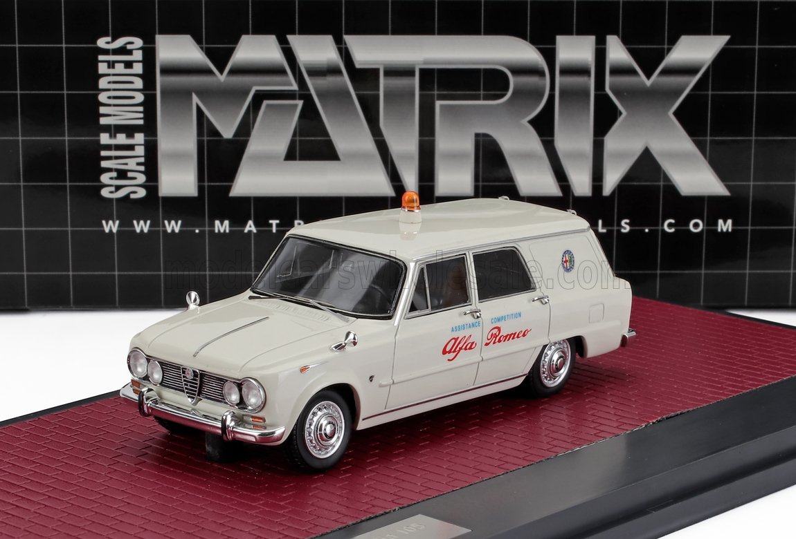 Alfa Romeo Giulia SW Station Wagon Alfa Romeo Assistance Competition 1967 White Matrix Scale Models 1:43 scale model