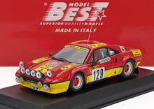 FERRARI - 308 GTB (versione notturna) N 129 RALLY MONTECARLO 1983 DOMINIQUE GAUTHIER - MICHELE GAUTHIER - ROSSO GIALLO