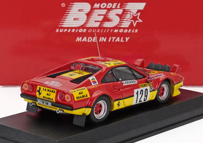 FERRARI - 308 GTB (versione notturna) N 129 RALLY MONTECARLO 1983 DOMINIQUE GAUTHIER - MICHELE GAUTHIER - ROSSO GIALLO