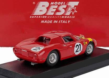 FERRARI - 250LM 3.3L V12 COUPE N 21 WINNER ZOLDER LIMBURG GP 1965 LUCIEN BIANCHI - RED YELLOW