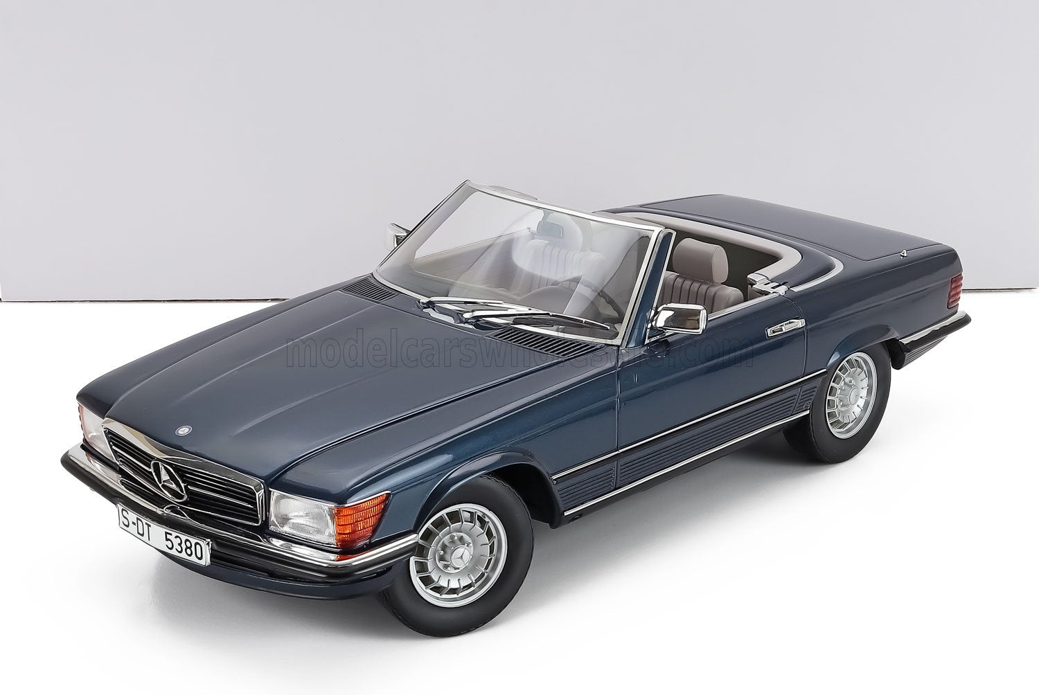Blue Mercedes-Benz convertible scale model car, die-cast, collectible, available to order now