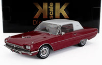 1966 Ford Thunderbird schaalmodel in bordeauxrood met wit dak, gepresenteerd door Vroomi