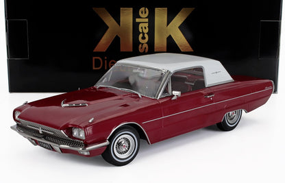 1966 red and white Ford Thunderbird scale model car displayed with KK Scale box, available on Vroomi platform