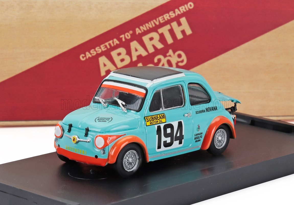 Fiat Abarth 500 595SS Scuderia Novana No. 194 Vincenzo Gattafoni Rally Pieve Santo Stefano Passo dello Spino 1971 Brumm 1:43 scale model