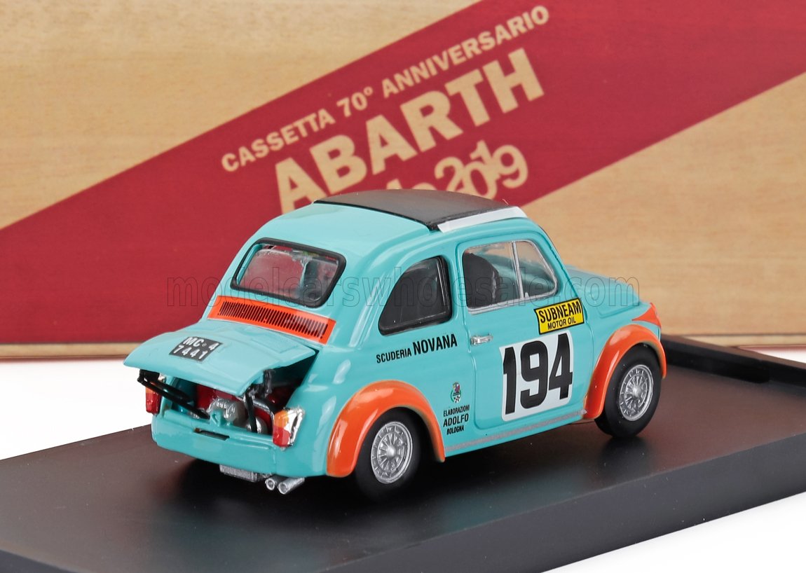 Fiat Abarth 500 595SS Scuderia Novana No. 194 Vincenzo Gattafoni Rally Pieve Santo Stefano Passo dello Spino 1971 Brumm 1:43 scale model - image 2