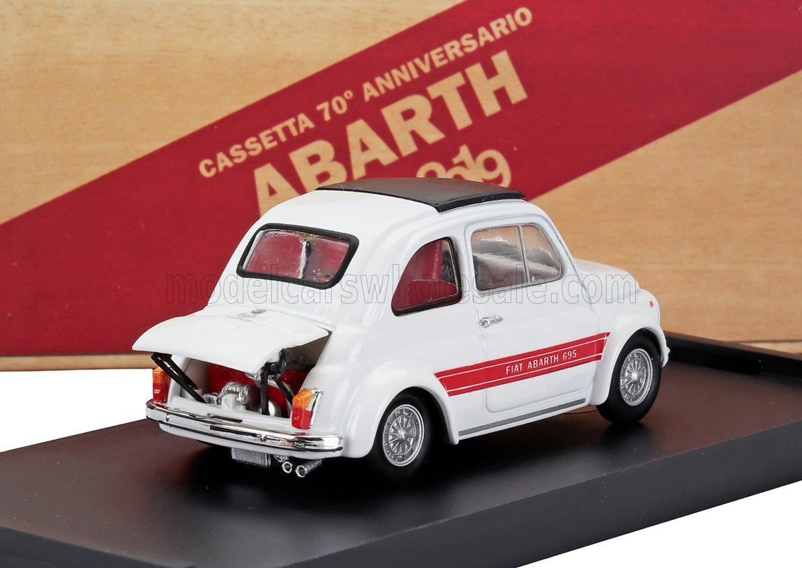 FIAT - 500 ABARTH 695SS 1968 - WHITE RED Scale model car on Vroomi