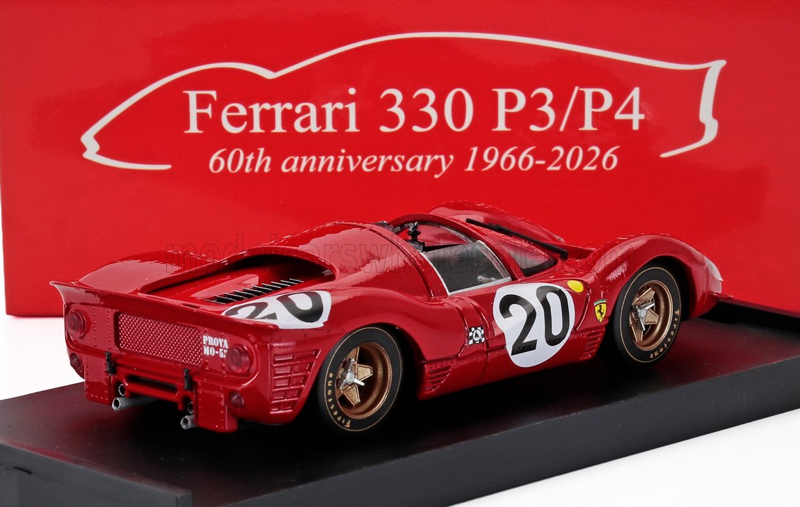 Ferrari 330P4 4.0L V12 Spider Team Spa Ferrari SEFAC No. 20 Chris Amon Nino Vaccarella 24h Le Mans 1967 Brumm 1:43 scale model - image 2