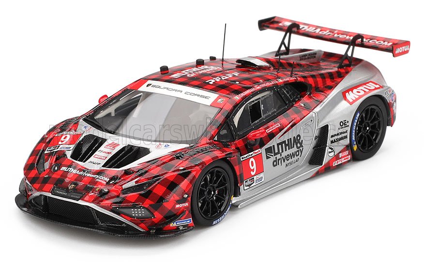 LAMBORGHINI - HURACAN GT3 EVO2 TEAM PFAFF MOTORSPORTS N 9 IMSA 12h SEBRING 2025 ANDREA CALDARELLI - MARCO MAPELLI - JAMES HINCHCLIFFE - RED BLACK SILVER - Vroomi
