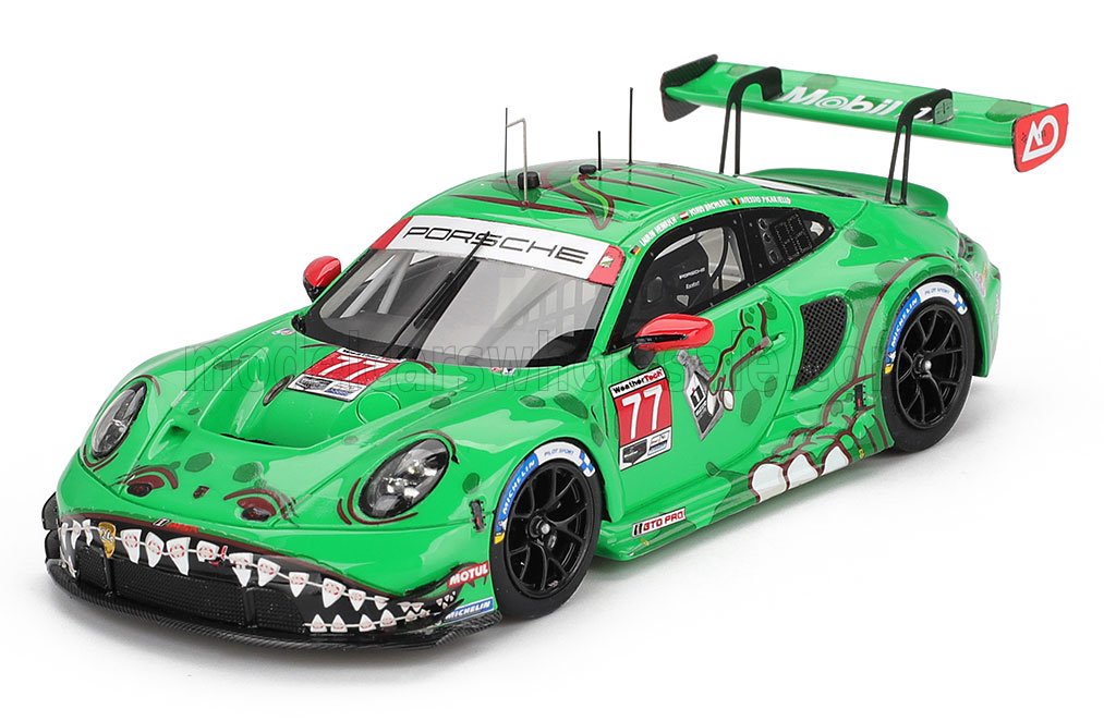 PORSCHE - 911 992 GT3 R 4.2L TEAM AO RACING N 77 WINNER GTD CLASS IMSA 12h SEBRING 2025 KLAUS BACHLER - LAURIN HEINRICH - ALESSIO PICARIELLO - GREEN - Vroomi