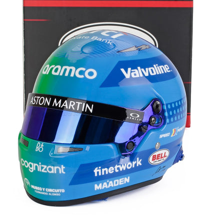Fernando Alonso Aston Martin F1 helmet scale model car collectible by Vroomi