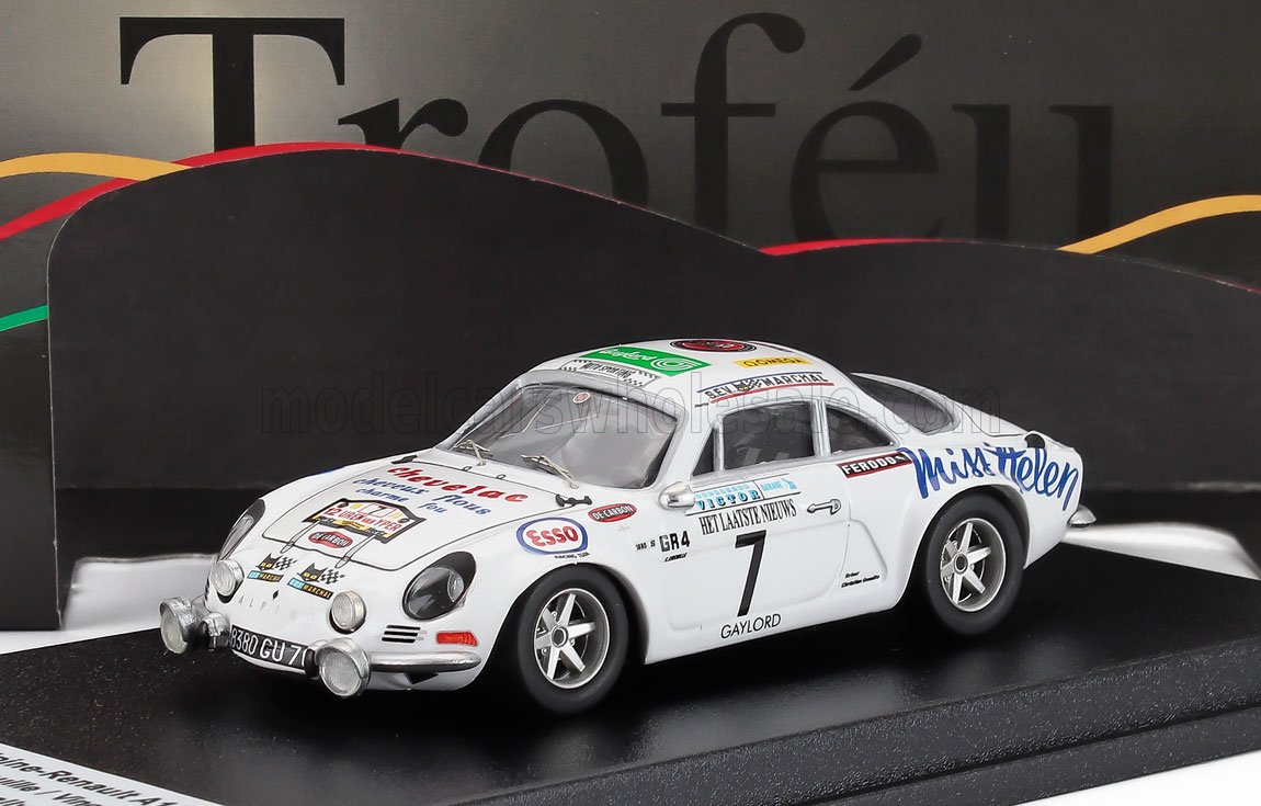 Alpine A110 No. 7 Christian Coeuille Vincent Laverne Rally Ypres 1973 Night Version Trofeu 1:43 scale model