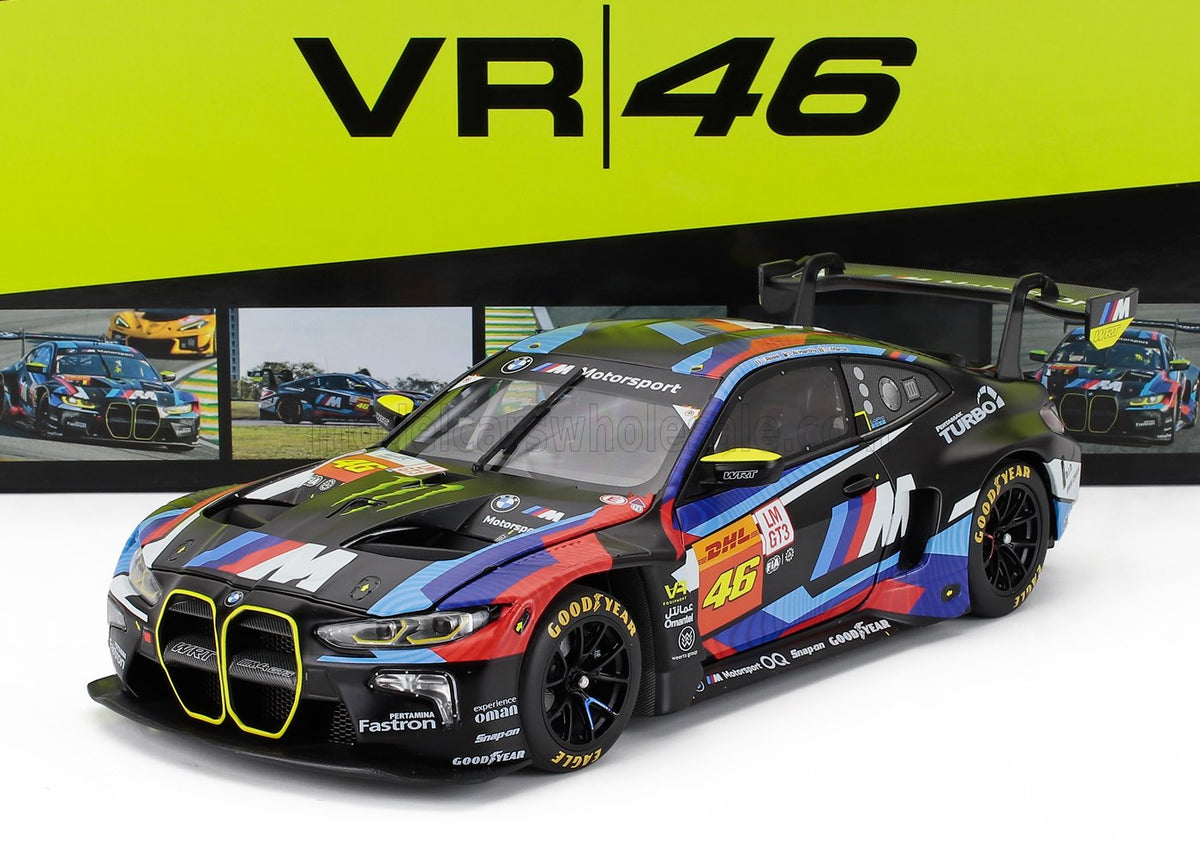 BMW 4-Series M4 GT3 Team WRT No. 46 Valentino Rossi Maxime Martin Ahmad Al Harthy 6h São Paulo 2024 Minichamps 1:18 scale model - image 2