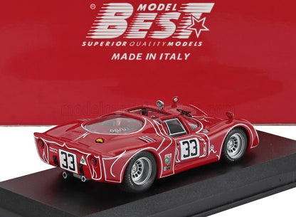 ALFA ROMEO - T33.2 V8 TEAM AUSCA RACING INC. N 33 6h WATKINS GLEN 1968 HORST KWECH - JOHN MARTINO - RED WHITE