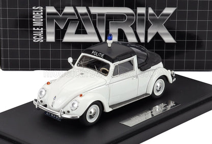 VOLKSWAGEN - MAGGIOLINO BEETLE KUIP COACH SEMICONVERTIBILE CHIUSA DELLA POLIZIA 1958 - BIANCO NERO