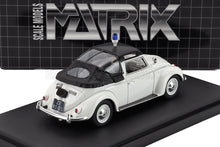 VOLKSWAGEN - MAGGIOLINO BEETLE KUIP COACH SEMICONVERTIBLE CLOSED POLICE 1958 - WHITE BLACK