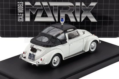 VOLKSWAGEN - MAGGIOLINO BEETLE KUIP COACH SEMICONVERTIBILE CHIUSA DELLA POLIZIA 1958 - BIANCO NERO