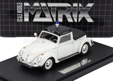 VOLKSWAGEN - MAGGIOLINO BEETLE KUIP COACH SEMICONVERTIBLE CLOSED POLICE 1958 - WHITE BLACK