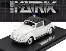 VOLKSWAGEN - MAGGIOLINO BEETLE KUIP COACH SEMICONVERTIBLE OPEN POLICE 1958 - WHITE BLACK