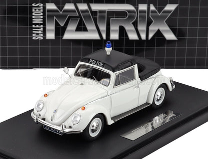 VOLKSWAGEN - MAGGIOLINO BEETLE KUIP COACH SEMICONVERTIBLE OPEN POLICE 1958 - WHITE BLACK