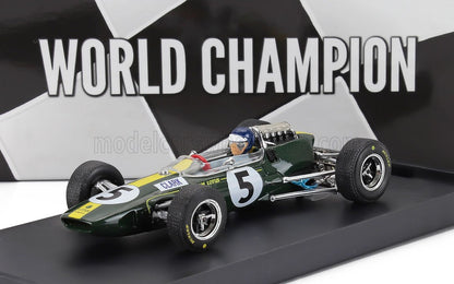 LOTUS - F1  33 N 5 VINCITORE DEL CAMPIONATO MONDIALE GP BRITANNICO 1965 JIM CLARK - CON FIGURINA DEL PILOTA - VERDE GIALLO