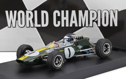 LOTUS - F1 33 N 1 CAMPIONE DEL MONDO VINCITORE DEL GP DI GERMANIA 1965 JIM CLARK - CON FIGURINA DEL PILOTA - VERDE GIALLO