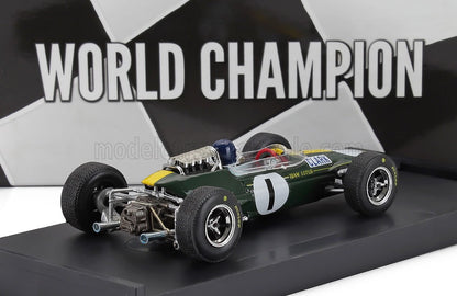 LOTUS - F1 33 N 1 CAMPIONE DEL MONDO VINCITORE DEL GP DI GERMANIA 1965 JIM CLARK - CON FIGURINA DEL PILOTA - VERDE GIALLO