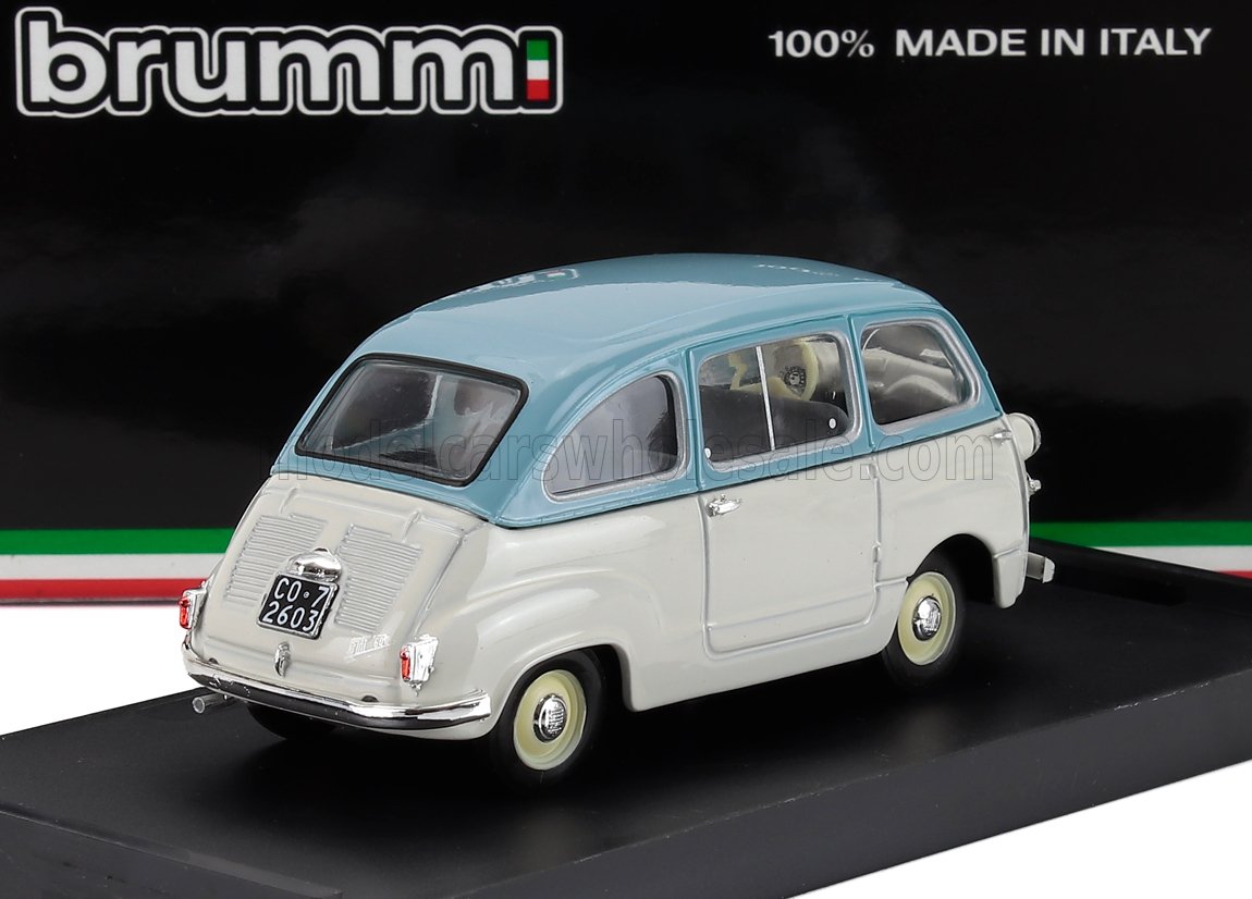 Fiat 600 Multipla Stradale 1-Series 1956 Light Blue White Brumm 1:43 scale model - image 2