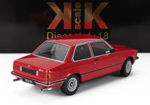 Red BMW 323i 1:18 scale diecast model car with detailed wheels and chrome trim, available at Vroomi