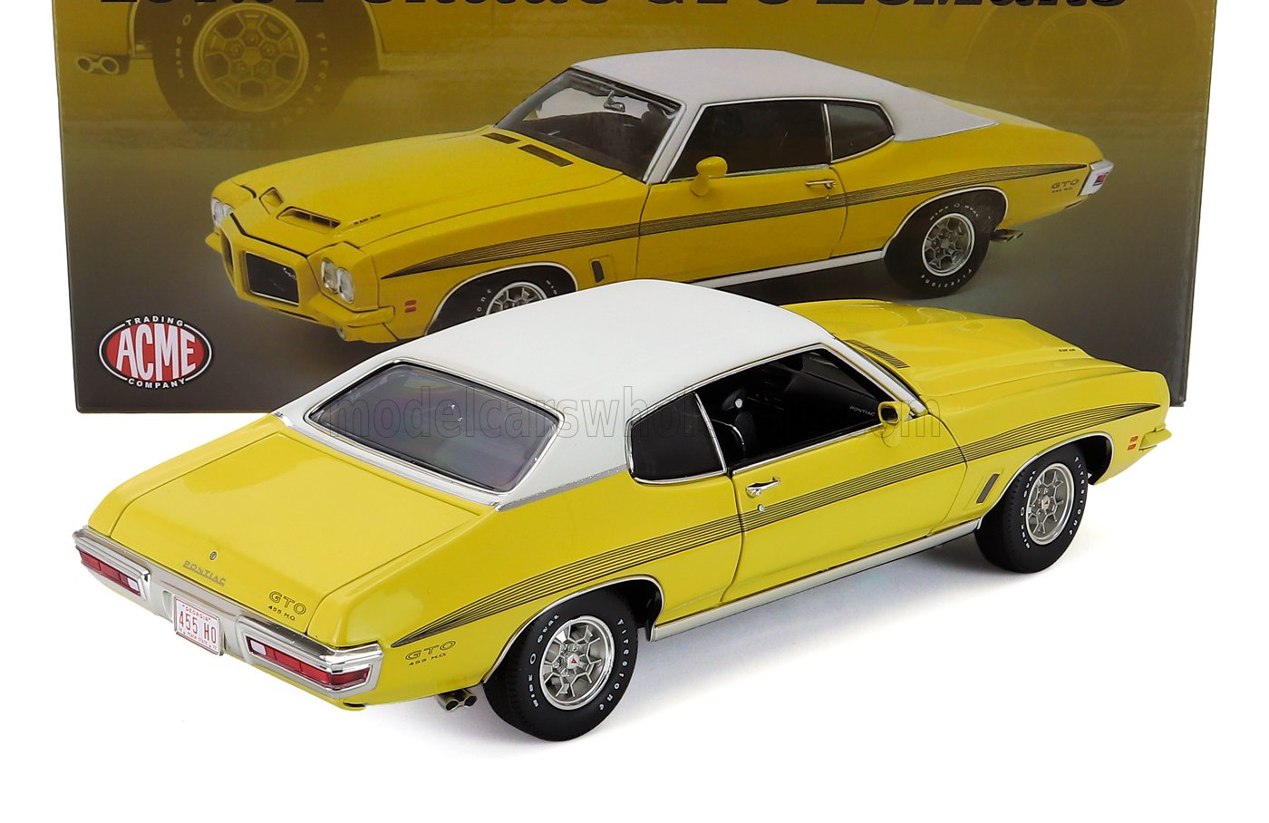 PONTIAC - GTO LeMANS COUPE 1972 - JAUNE BLANC - Vroomi