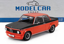1:18 scale die-cast BMW 2002 model car in red and black, detailed collectible available on Vroomi