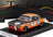 Orange and black BMW 2800 CS scale model car, race #11, displayed on Vroomi collector base