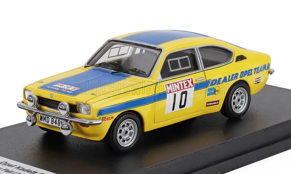 OPEL - KADETT GT/E (version nuit) N 10 RALLY MINTEX 1975 TONY FALL - MIKE WOOD - JAUNE BLEU - Vroomi