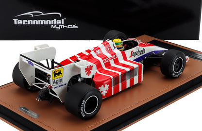 TOLEMAN - F1  TG184 HART TURBO N 19 3rd PORTUGAL GP (with pilot figure) 1984 AYRTON SENNA - WHITE RED BLUE