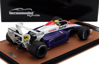 TOLEMAN - F1  TG184 HART TURBO N 19 3rd BRITISH GP (with pilot figure) 1984 AYRTON SENNA - BLUE WHITE RED