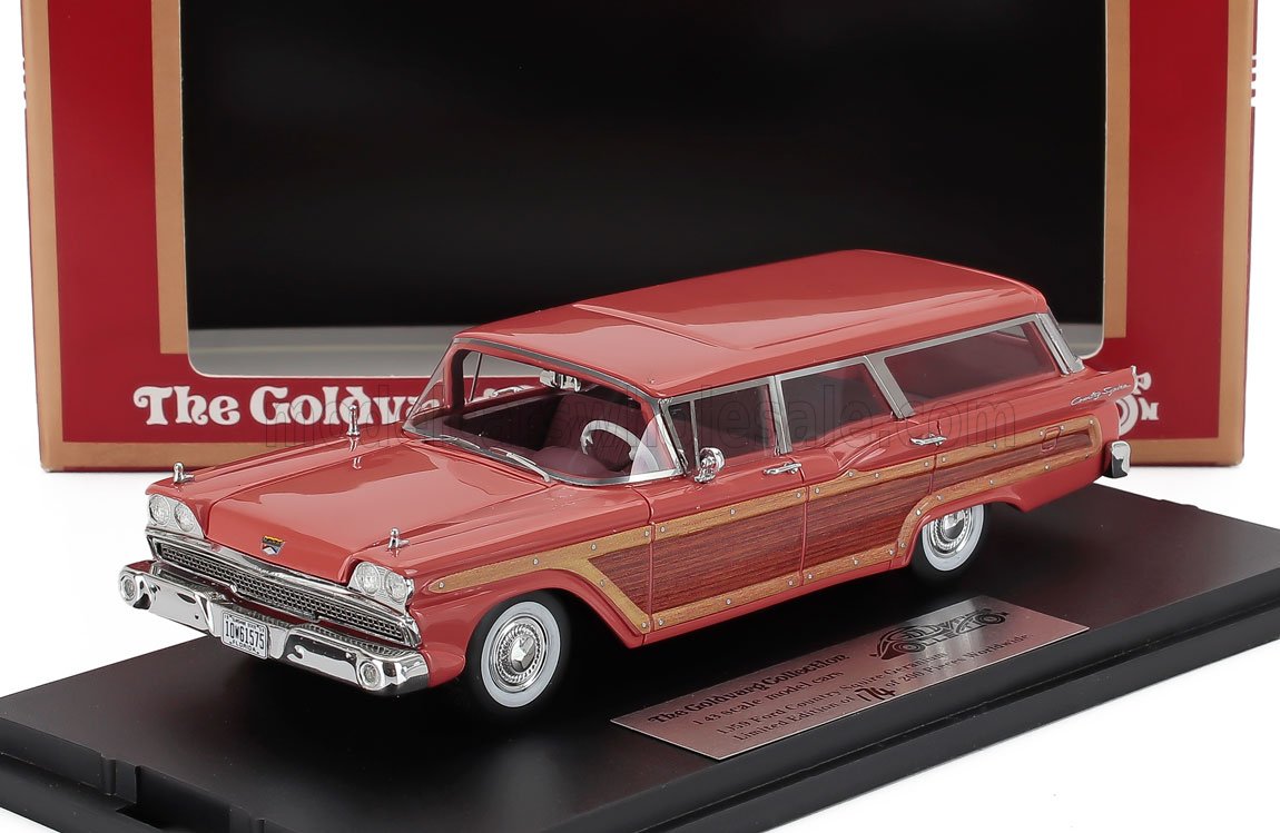 Ford Country Squire Station Wagon 1959 Dark Pink Wood Goldvarg 1:43 scale model
