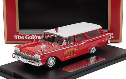 FORD USA - COUNTRY SQUIRE SW STATION WAGON FRUITLAND FIRE ENGINE 1959 - RED WHITE