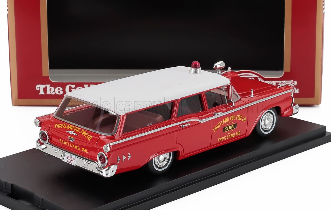 Ford Country Squire Station Wagon Fruitland Fire Engine 1959 Red White Goldvarg 1:43 scale model - image 2