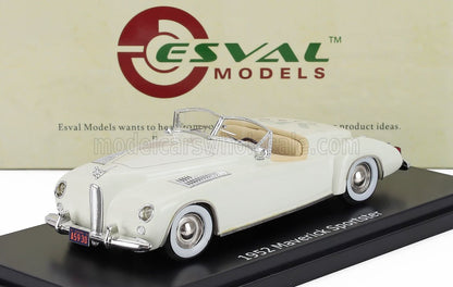1952 Maverick Sportster white convertible model car on display stand, offered via Vroomi